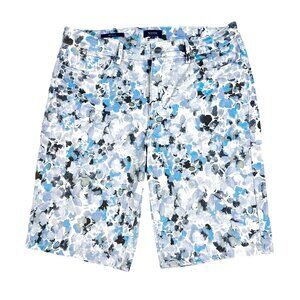 NYDJ Briella Bermuda Shorts Women's Size 12 Floral Print Lift Tuck Technology